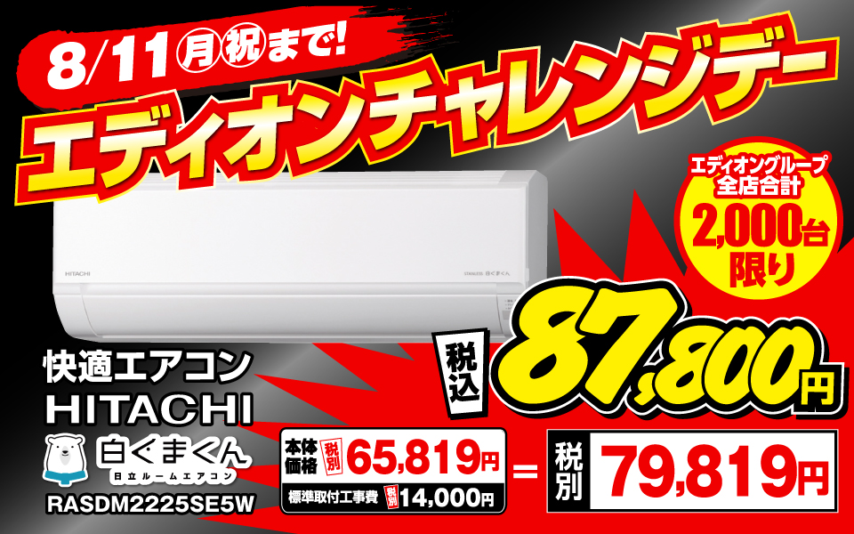 エディオンチャレンジデー「HITACHI白くまくん」